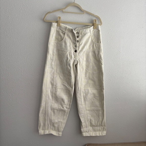 Rachel Comey Handy Pants in White Denim w/ Faded Print - Picture 1 of 11